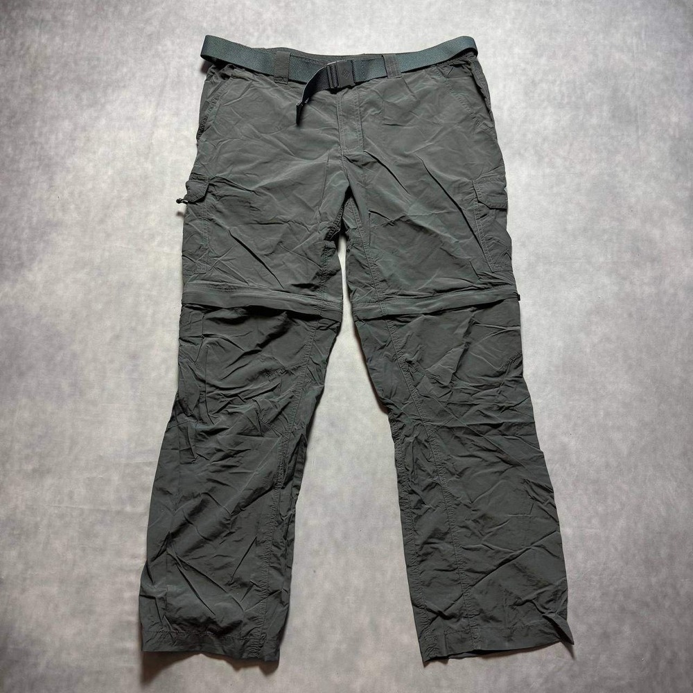 Columbia Convertible Cargo Pants Mens 36x30 Grey Silver Ridge Hiking